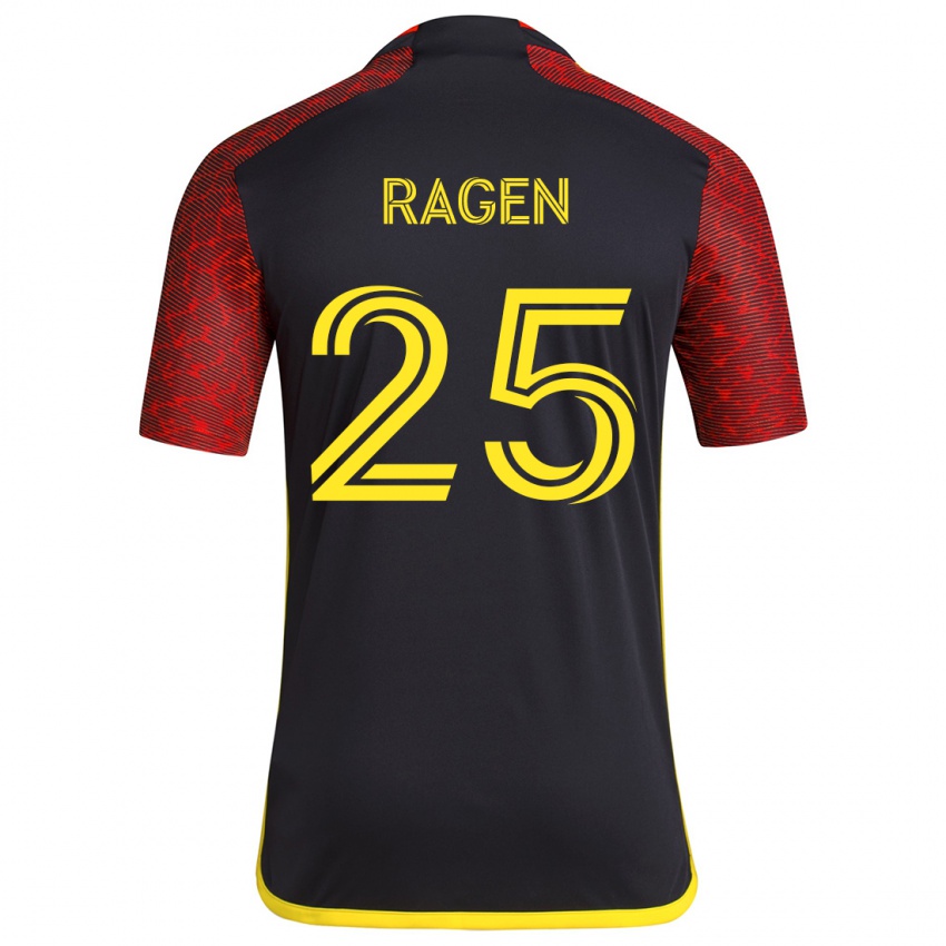 Kinder Jackson Ragen #25 Rot Schwarz Auswärtstrikot Trikot 2024/25 T-Shirt