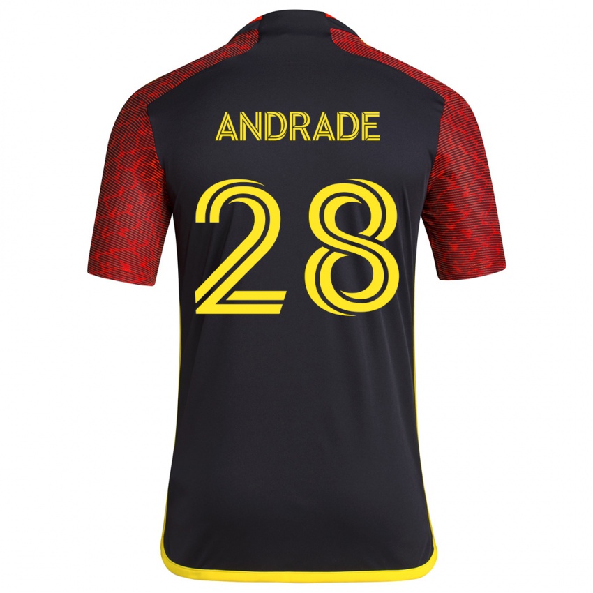 Kinder Yeimar Gómez Andrade #28 Rot Schwarz Auswärtstrikot Trikot 2024/25 T-Shirt