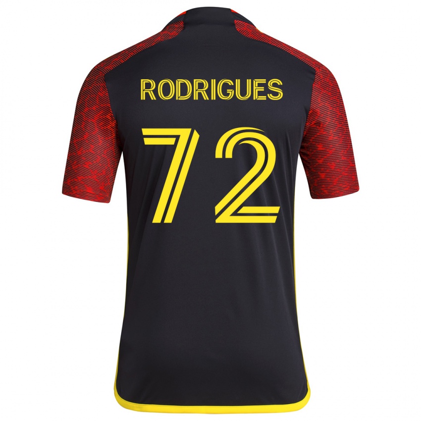 Kinder Braudílio Rodrigues #72 Rot Schwarz Auswärtstrikot Trikot 2024/25 T-Shirt