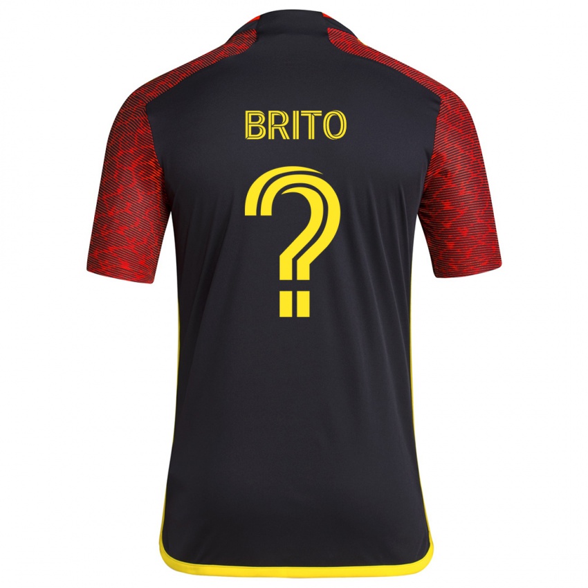 Kinder Kelvin-Luis Brito #0 Rot Schwarz Auswärtstrikot Trikot 2024/25 T-Shirt