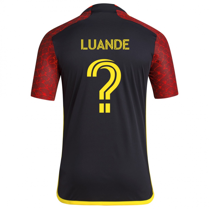 Kinder Michael Luande #0 Rot Schwarz Auswärtstrikot Trikot 2024/25 T-Shirt