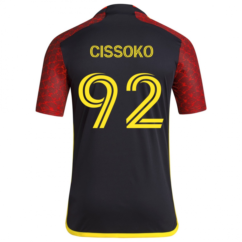 Kinder Abdoulaye Cissoko #92 Rot Schwarz Auswärtstrikot Trikot 2024/25 T-Shirt