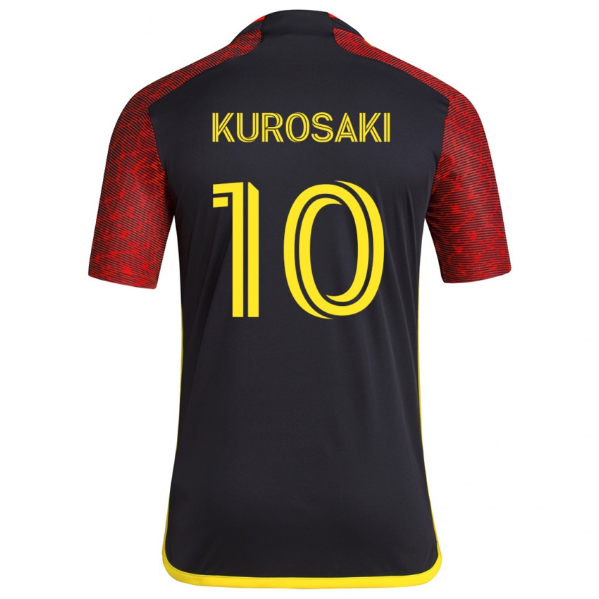 Kinder Yuuka Kurosaki #10 Rot Schwarz Auswärtstrikot Trikot 2024/25 T-Shirt