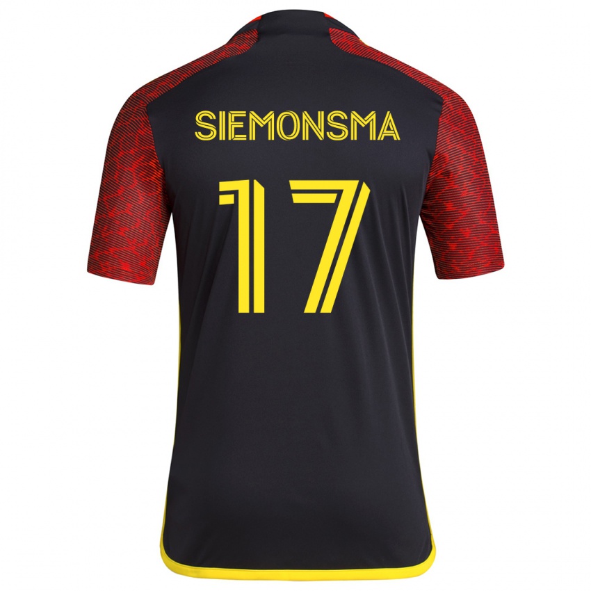 Kinder Sianna Siemonsma #17 Rot Schwarz Auswärtstrikot Trikot 2024/25 T-Shirt