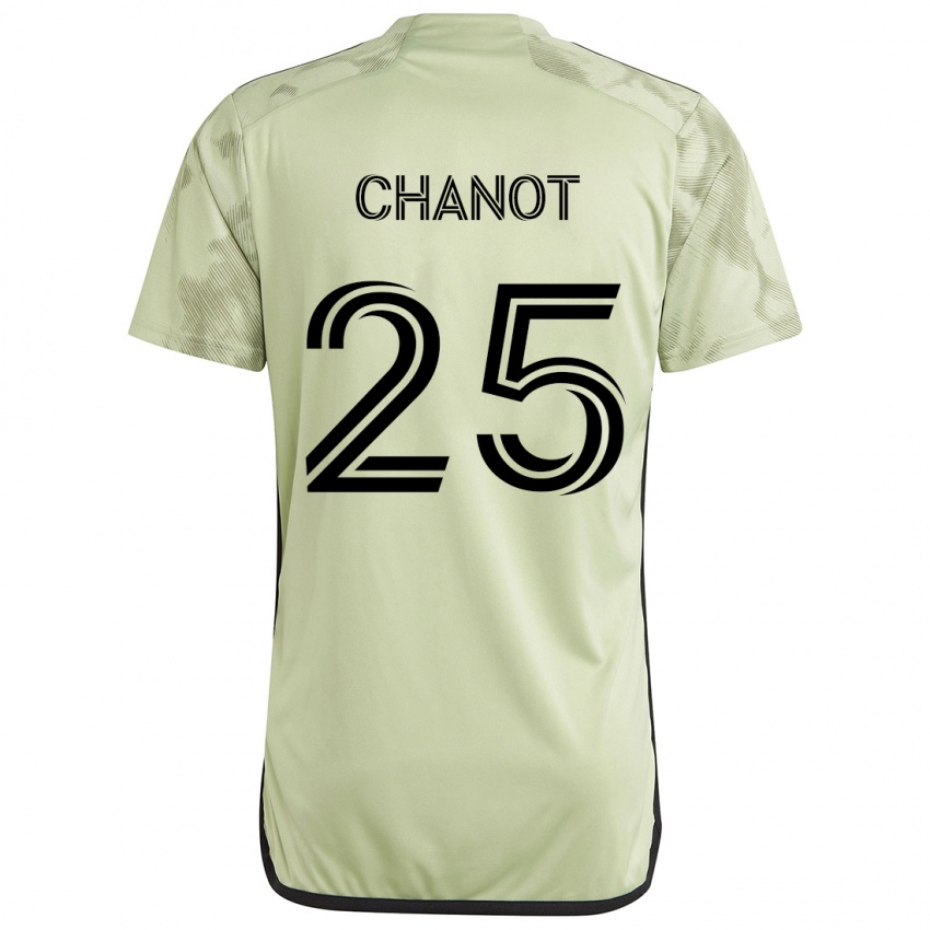 Kinder Maxime Chanot #25 Hellgrün Auswärtstrikot Trikot 2024/25 T-Shirt