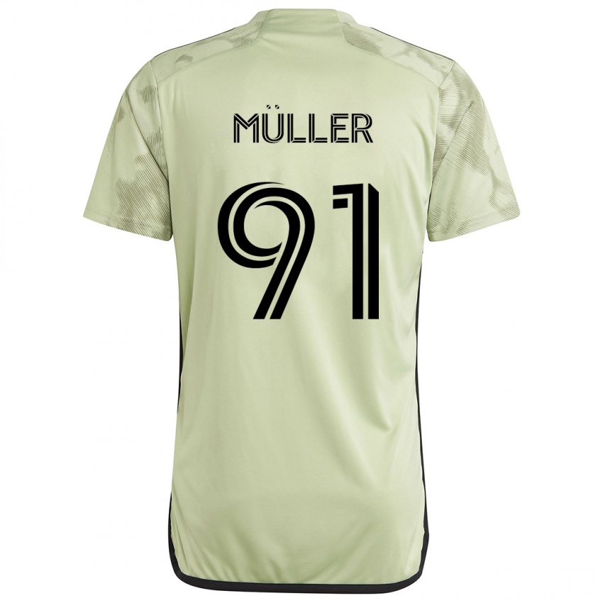 Kinder Luis Müller #91 Hellgrün Auswärtstrikot Trikot 2024/25 T-Shirt