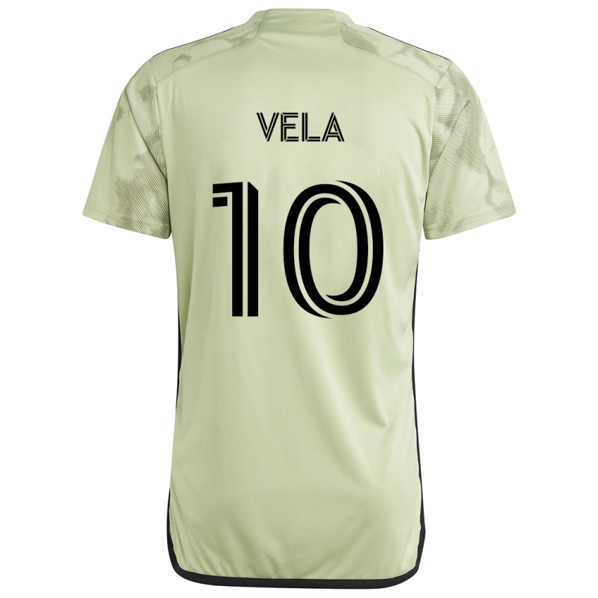 Kinder Carlos Vela #10 Hellgrün Auswärtstrikot Trikot 2024/25 T-Shirt