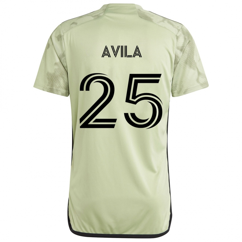 Kinder Armando Avila #25 Hellgrün Auswärtstrikot Trikot 2024/25 T-Shirt