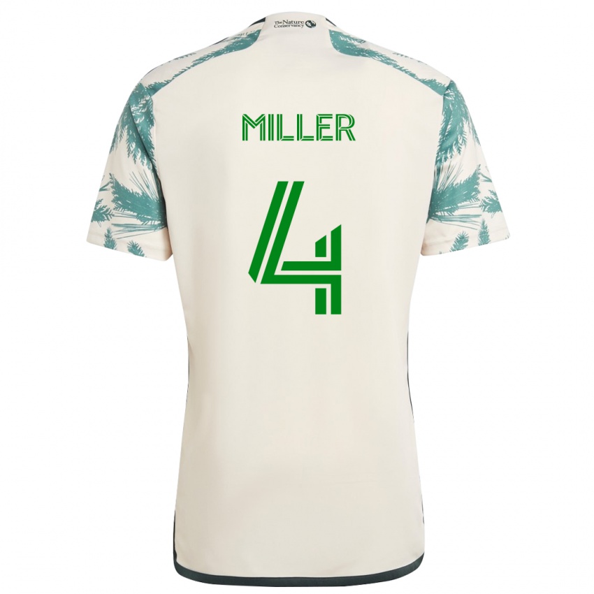 Kinder Kamal Miller #4 Beige Braun Auswärtstrikot Trikot 2024/25 T-Shirt