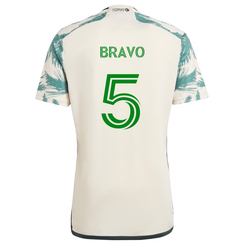 Kinder Claudio Bravo #5 Beige Braun Auswärtstrikot Trikot 2024/25 T-Shirt