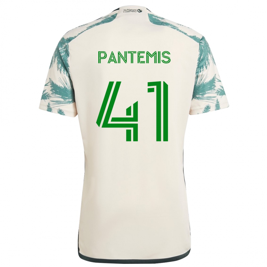 Kinder James Pantemis #41 Beige Braun Auswärtstrikot Trikot 2024/25 T-Shirt