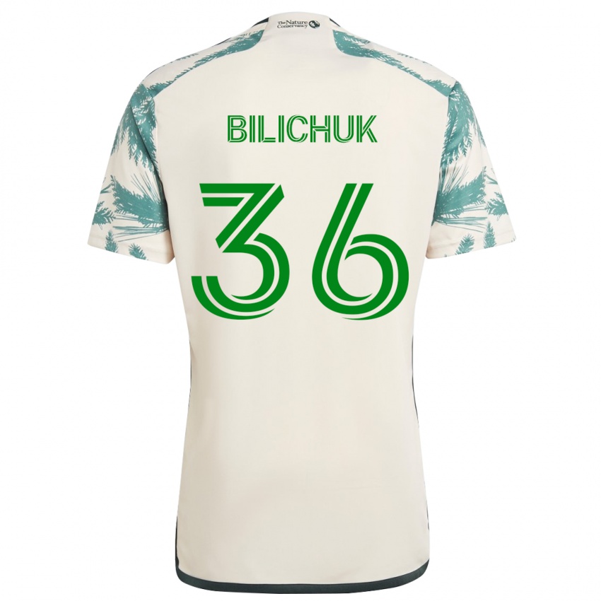 Kinder Ryan Bilichuk #36 Beige Braun Auswärtstrikot Trikot 2024/25 T-Shirt