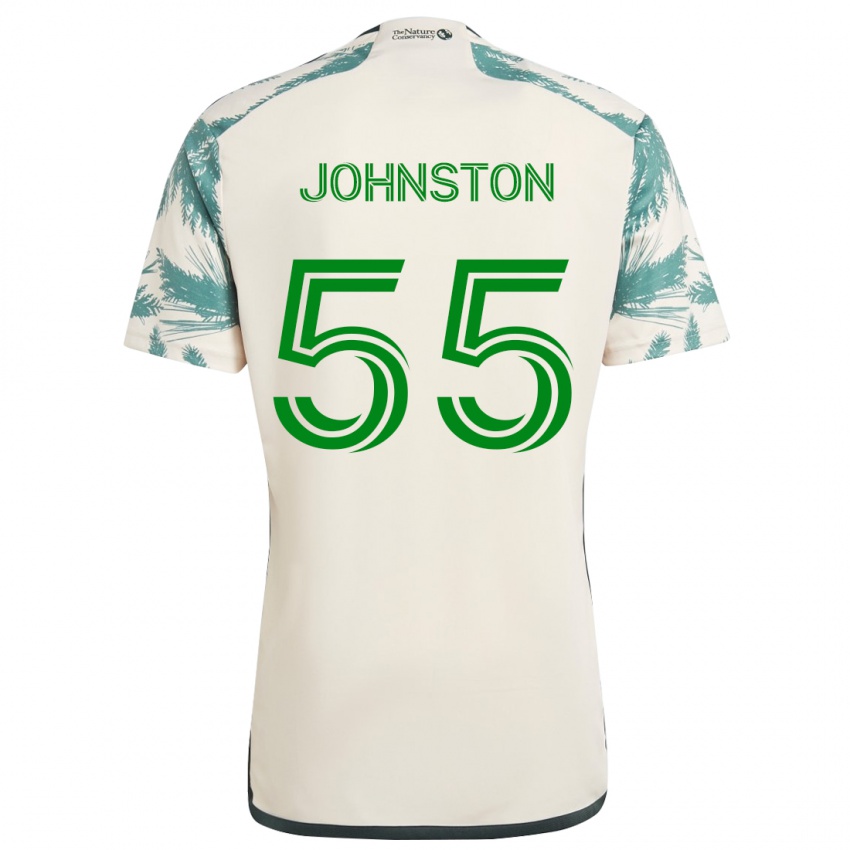 Kinder Malcolm Johnston #55 Beige Braun Auswärtstrikot Trikot 2024/25 T-Shirt