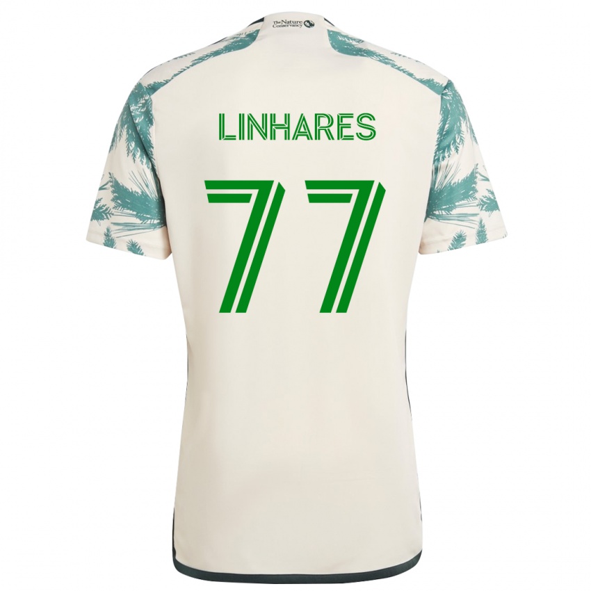 Kinder Kyle Linhares #77 Beige Braun Auswärtstrikot Trikot 2024/25 T-Shirt