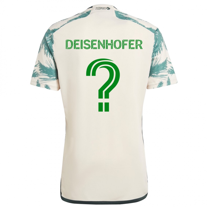 Kinder Maximilian Deisenhofer #0 Beige Braun Auswärtstrikot Trikot 2024/25 T-Shirt