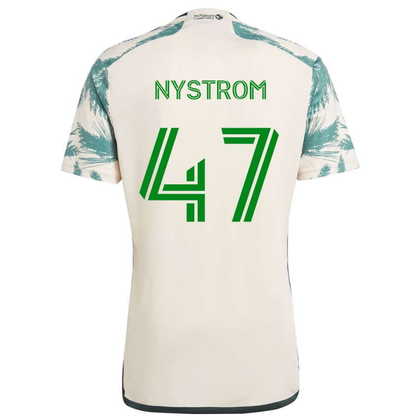 Kinder Maximo Nystrom #47 Beige Braun Auswärtstrikot Trikot 2024/25 T-Shirt