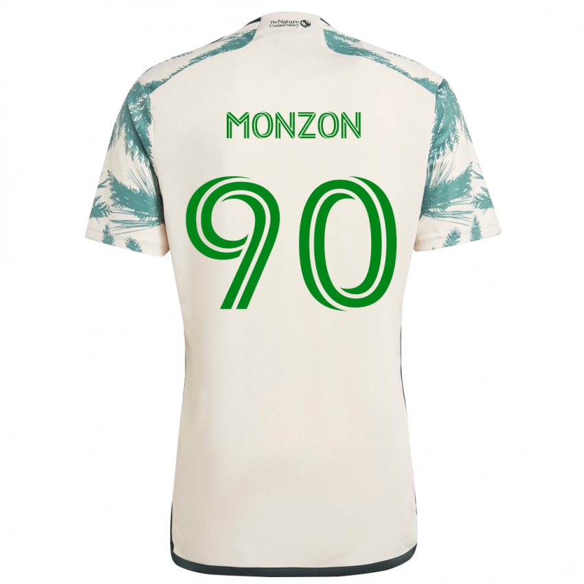 Kinder Florián Monzón #90 Beige Braun Auswärtstrikot Trikot 2024/25 T-Shirt