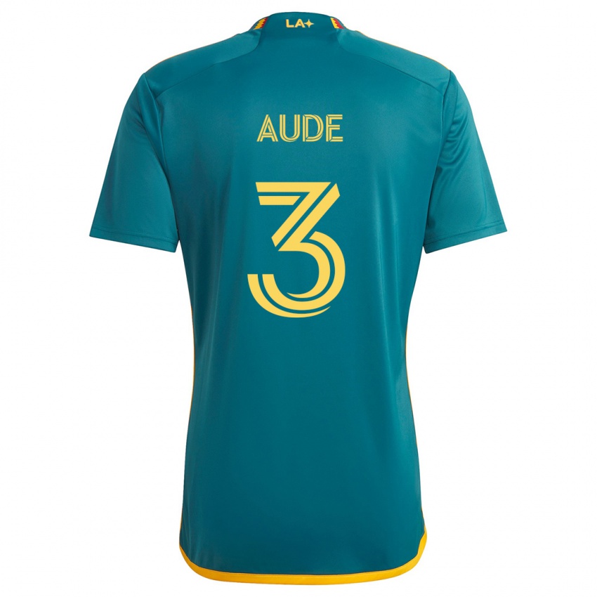 Kinder Julián Aude #3 Grün Gelb Auswärtstrikot Trikot 2024/25 T-Shirt