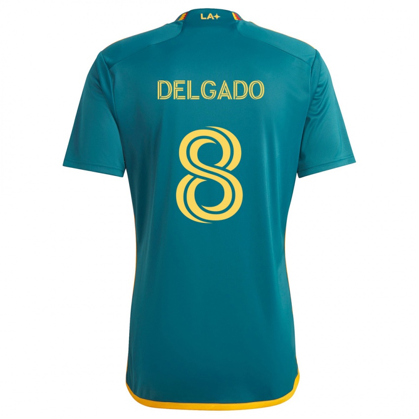 Kinder Mark Delgado #8 Grün Gelb Auswärtstrikot Trikot 2024/25 T-Shirt