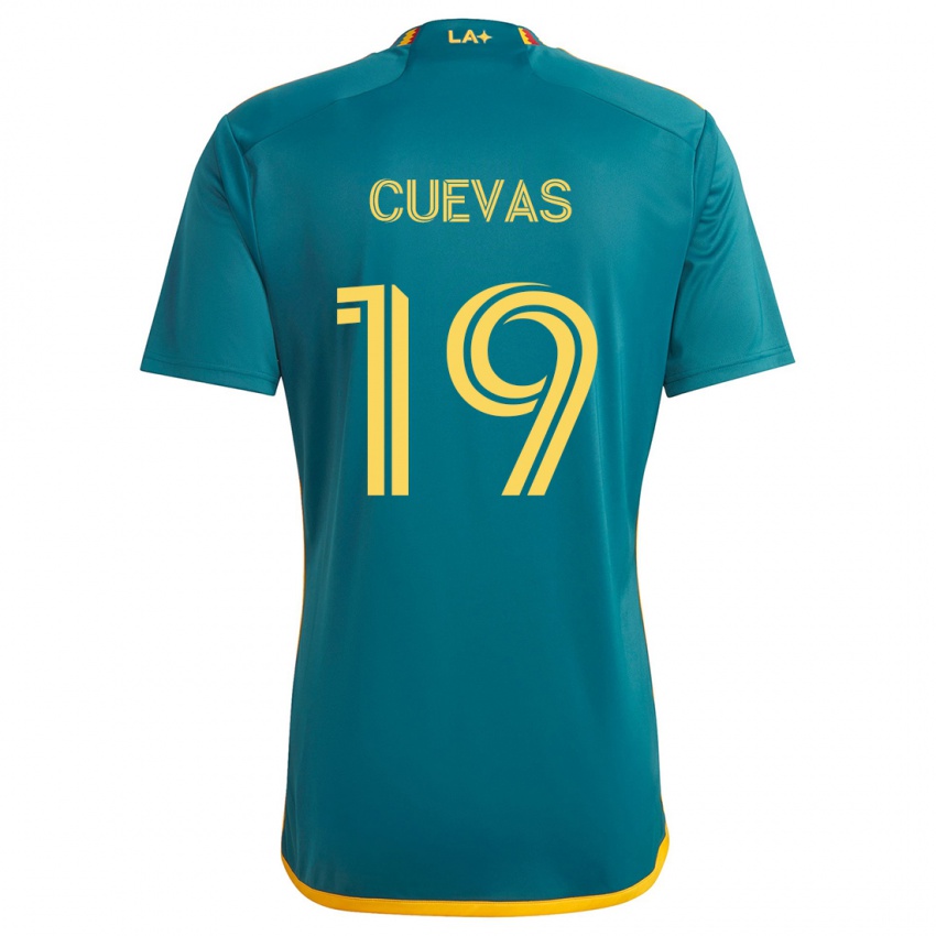 Kinder Mauricio Cuevas #19 Grün Gelb Auswärtstrikot Trikot 2024/25 T-Shirt