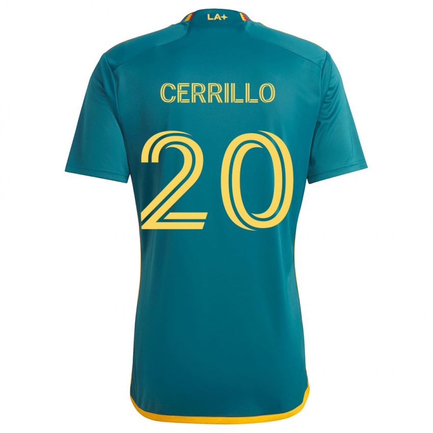 Kinder Edwin Cerrillo #20 Grün Gelb Auswärtstrikot Trikot 2024/25 T-Shirt