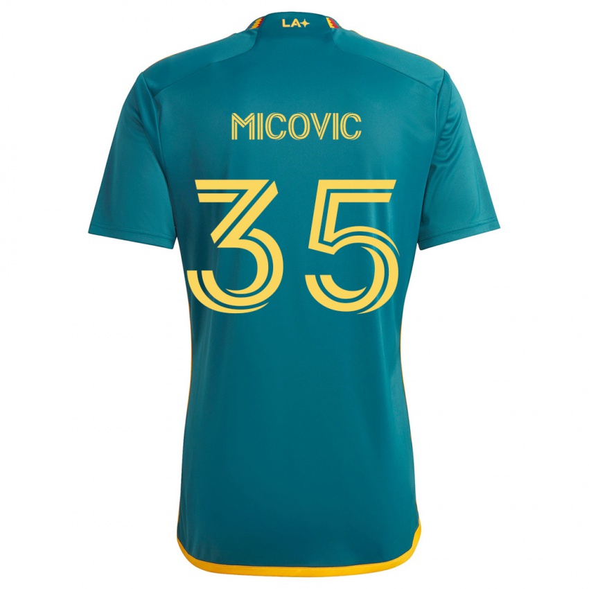 Kinder Novak Micovic #35 Grün Gelb Auswärtstrikot Trikot 2024/25 T-Shirt