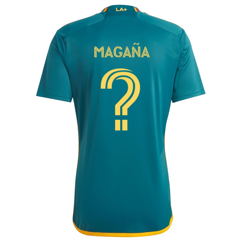 Kinder Jose Magaña #0 Grün Gelb Auswärtstrikot Trikot 2024/25 T-Shirt