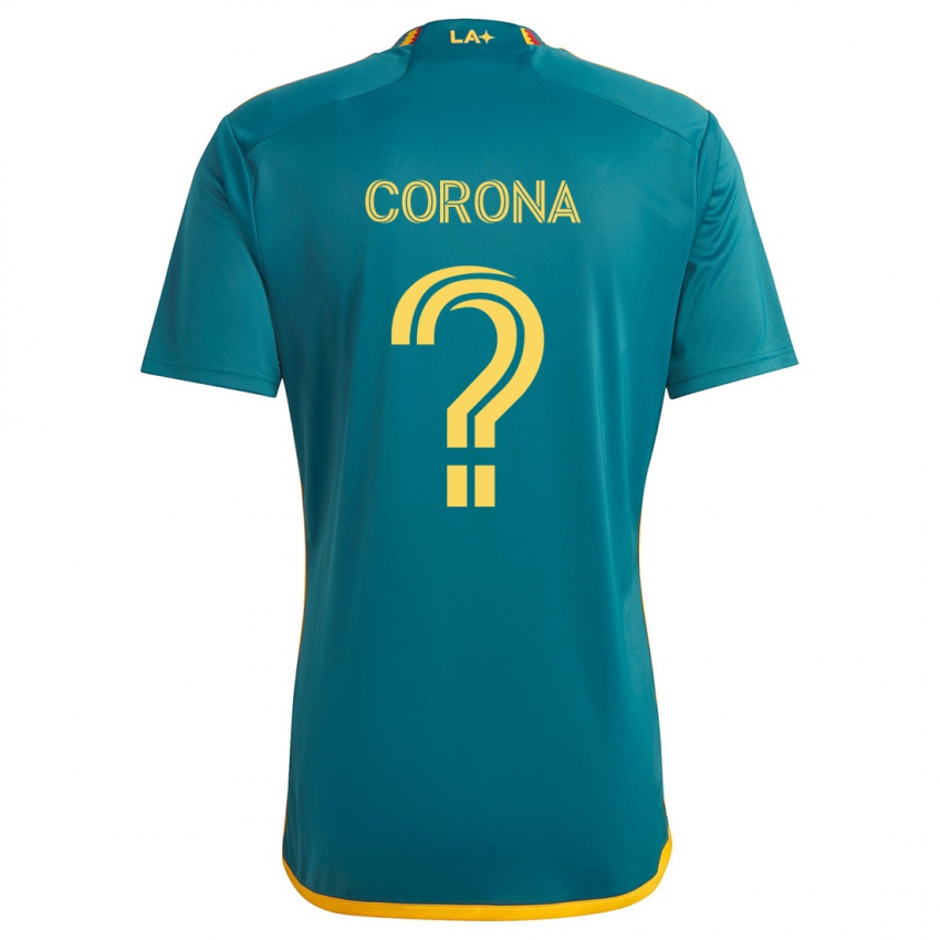 Kinder Javier Corona #0 Grün Gelb Auswärtstrikot Trikot 2024/25 T-Shirt