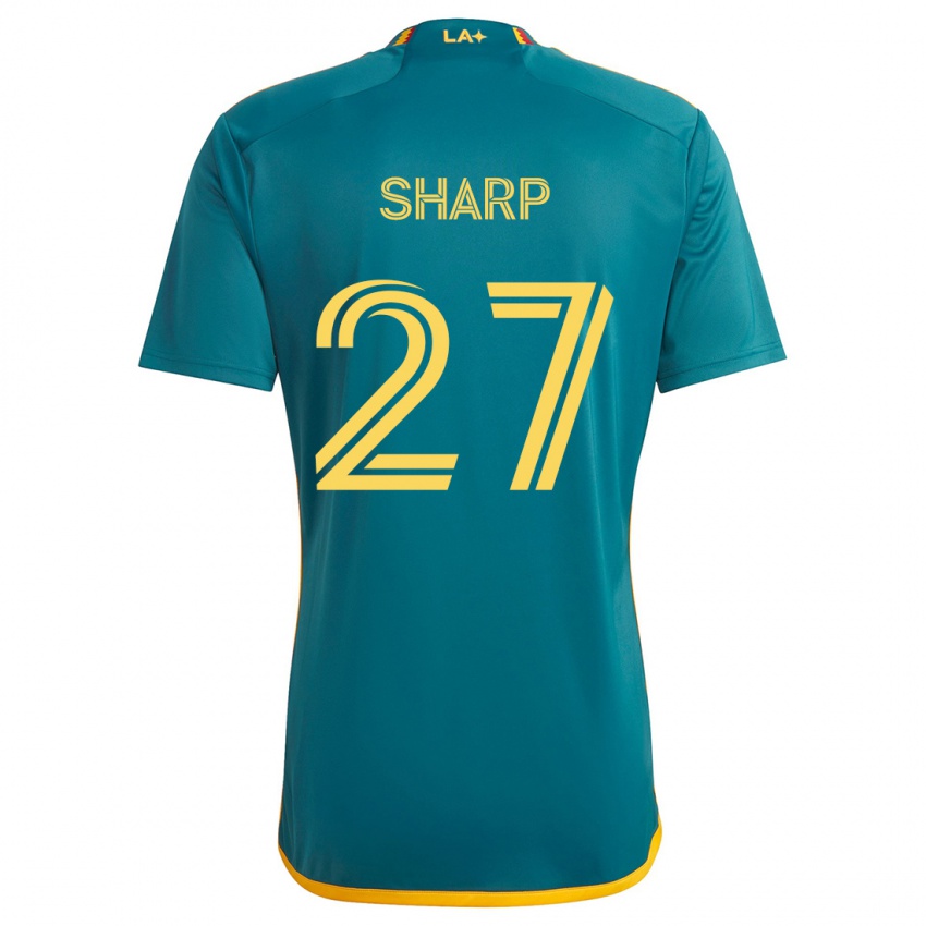 Kinder Billy Sharp #27 Grün Gelb Auswärtstrikot Trikot 2024/25 T-Shirt