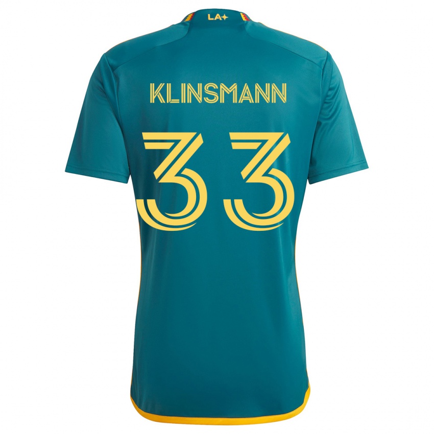 Kinder Jonathan Klinsmann #33 Grün Gelb Auswärtstrikot Trikot 2024/25 T-Shirt