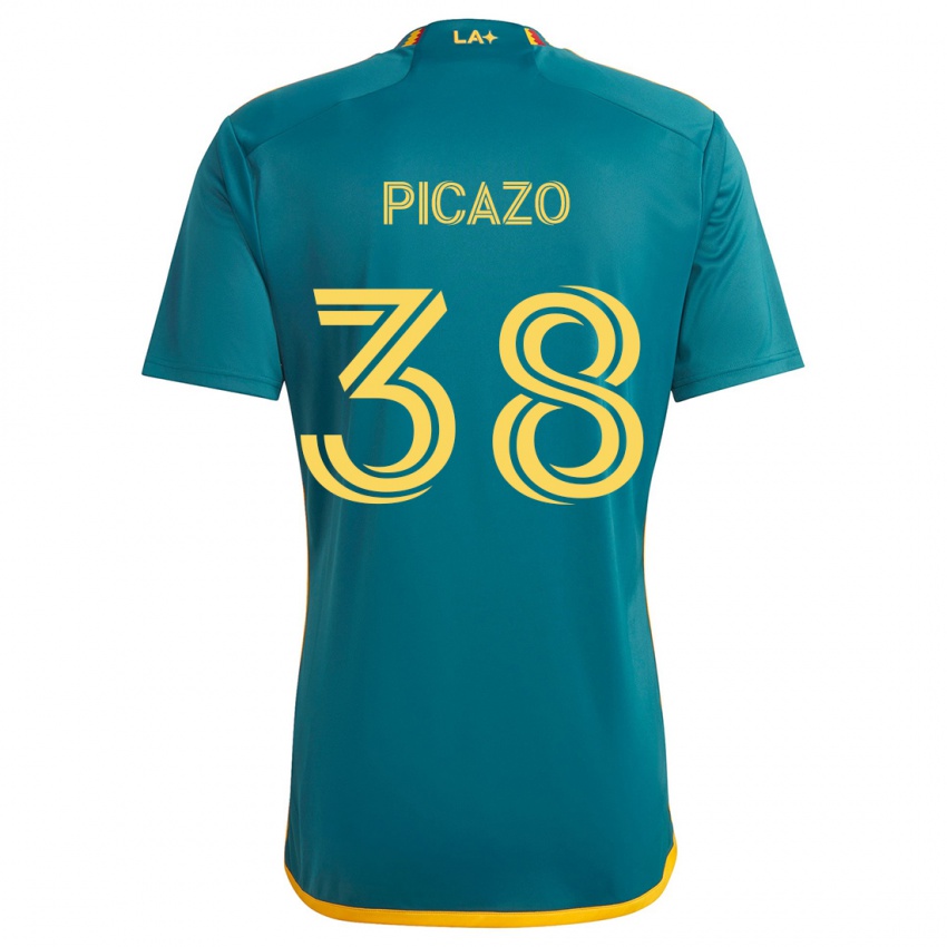 Kinder Axel Picazo #38 Grün Gelb Auswärtstrikot Trikot 2024/25 T-Shirt