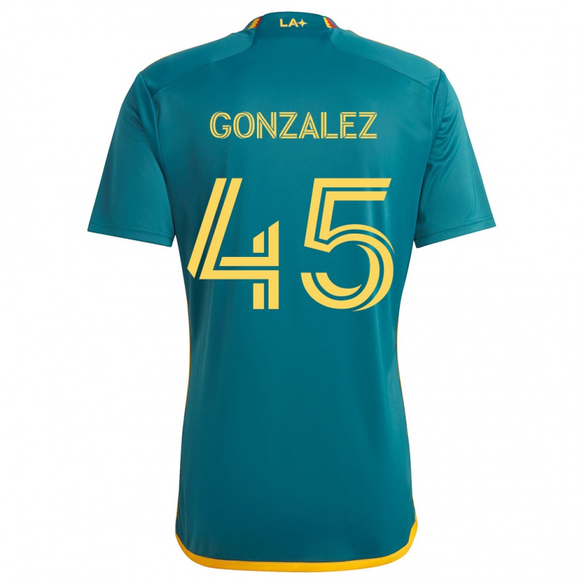 Kinder Adrián González #45 Grün Gelb Auswärtstrikot Trikot 2024/25 T-Shirt