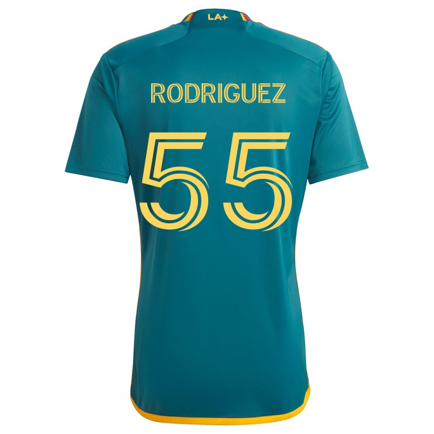 Kinder Diego Rodriguez #55 Grün Gelb Auswärtstrikot Trikot 2024/25 T-Shirt