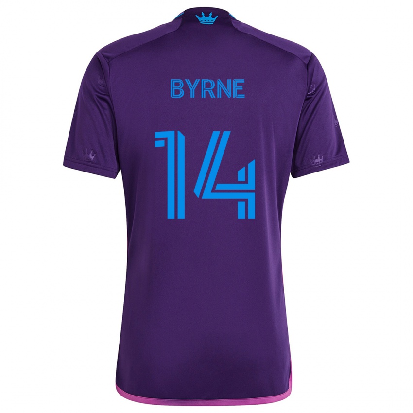 Kinder Nathan Byrne #14 Lila-Blau Auswärtstrikot Trikot 2024/25 T-Shirt