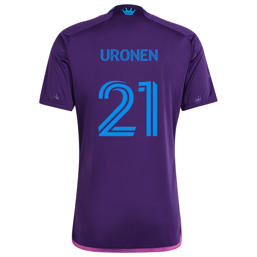 Kinder Jere Uronen #21 Lila-Blau Auswärtstrikot Trikot 2024/25 T-Shirt