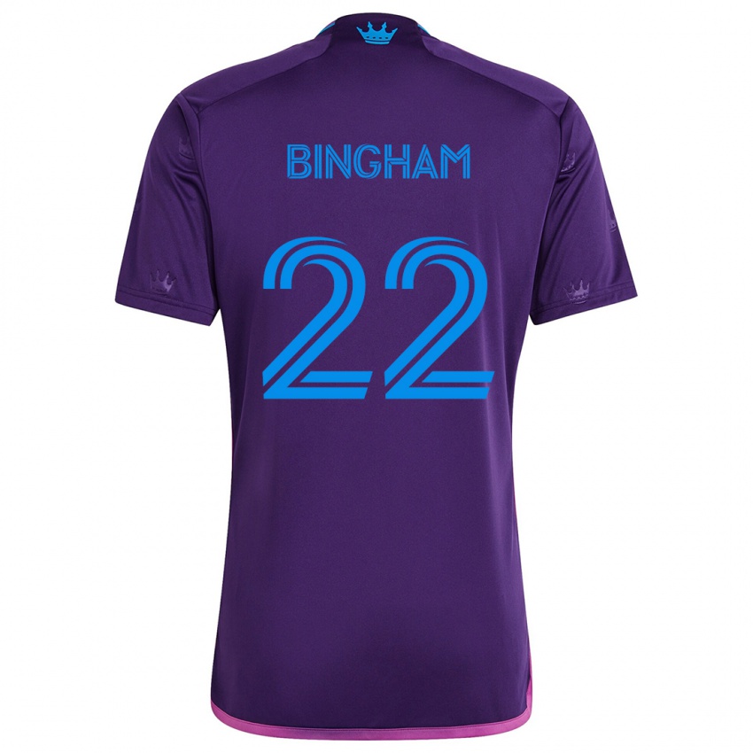 Kinder David Bingham #22 Lila-Blau Auswärtstrikot Trikot 2024/25 T-Shirt