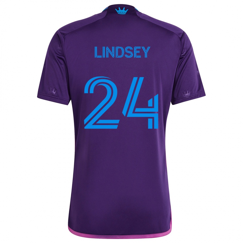 Kinder Jaylin Lindsey #24 Lila-Blau Auswärtstrikot Trikot 2024/25 T-Shirt