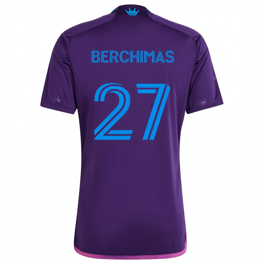 Kinder Nimfasha Berchimas #27 Lila-Blau Auswärtstrikot Trikot 2024/25 T-Shirt