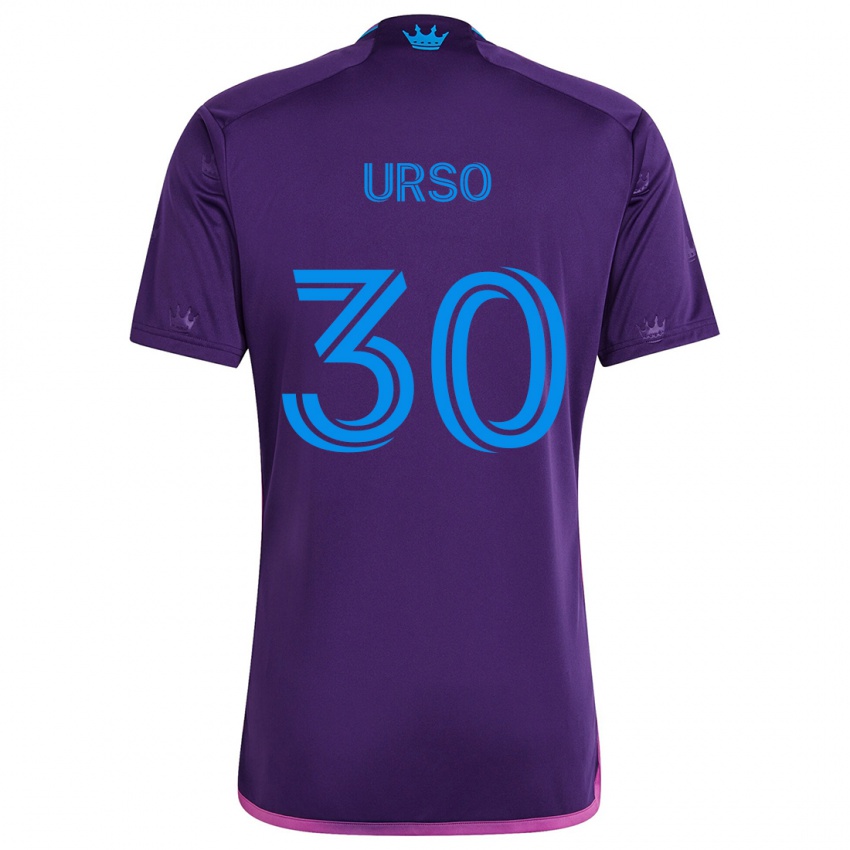 Kinder Júnior Urso #30 Lila-Blau Auswärtstrikot Trikot 2024/25 T-Shirt