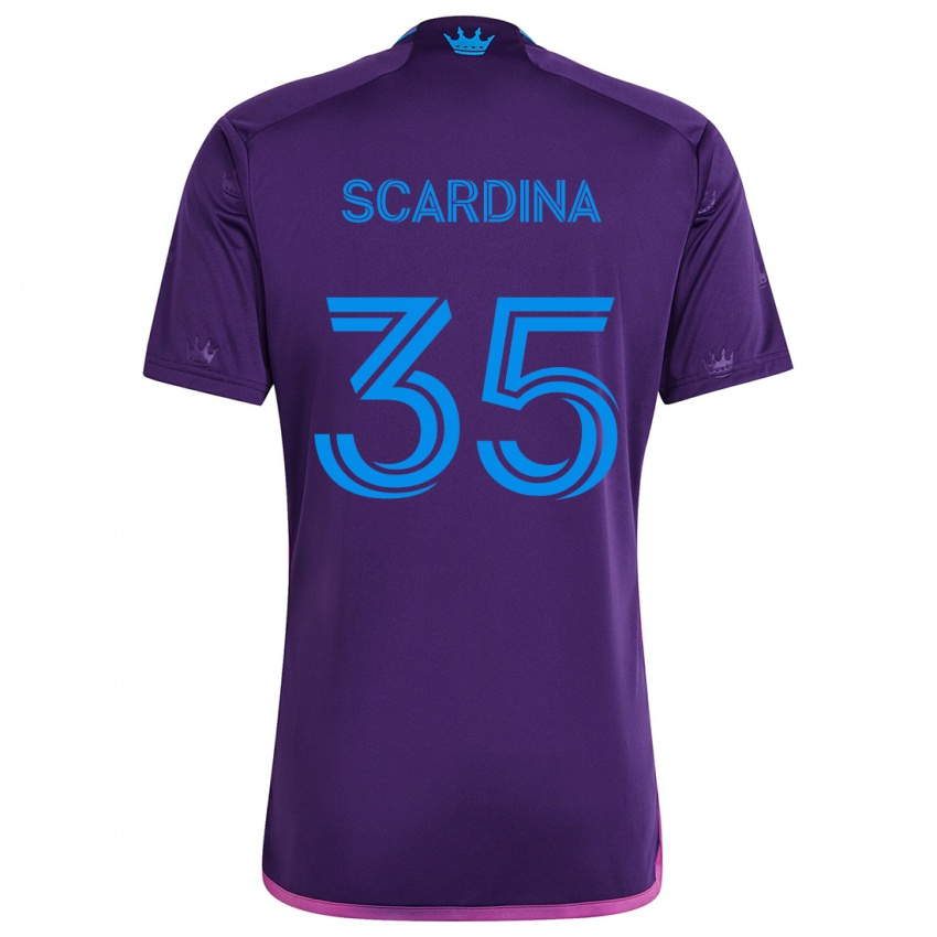 Kinder Nick Scardina #35 Lila-Blau Auswärtstrikot Trikot 2024/25 T-Shirt