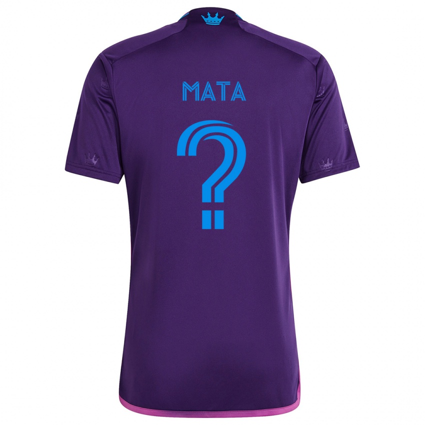 Kinder Ivan Mata #0 Lila-Blau Auswärtstrikot Trikot 2024/25 T-Shirt