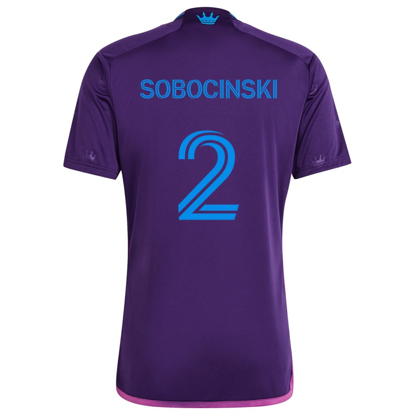 Kinder Jan Sobocinski #2 Lila-Blau Auswärtstrikot Trikot 2024/25 T-Shirt