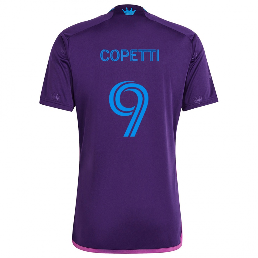 Kinder Enzo Copetti #9 Lila-Blau Auswärtstrikot Trikot 2024/25 T-Shirt