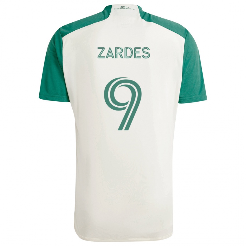 Kinder Gyasi Zardes #9 Braune Farben Grün Auswärtstrikot Trikot 2024/25 T-Shirt