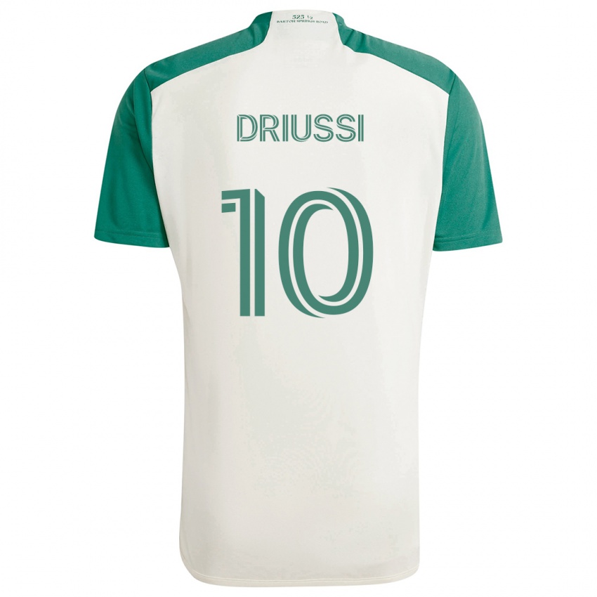 Kinder Sebastián Driussi #10 Braune Farben Grün Auswärtstrikot Trikot 2024/25 T-Shirt