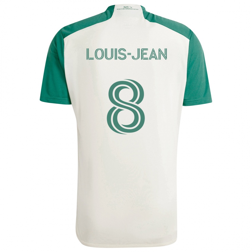 Kinder Steeve Louis-Jean #8 Braune Farben Grün Auswärtstrikot Trikot 2024/25 T-Shirt