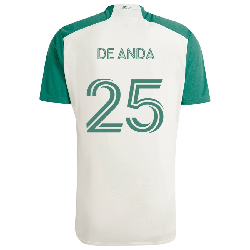 Kinder Anthony De Anda #25 Braune Farben Grün Auswärtstrikot Trikot 2024/25 T-Shirt