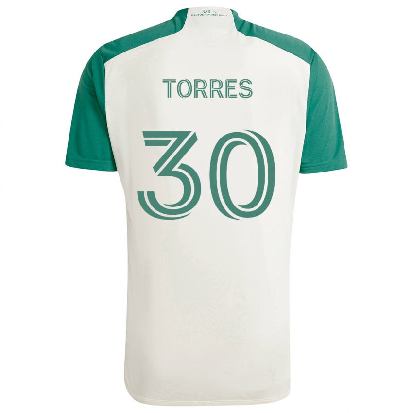 Kinder Ervin Torres #30 Braune Farben Grün Auswärtstrikot Trikot 2024/25 T-Shirt