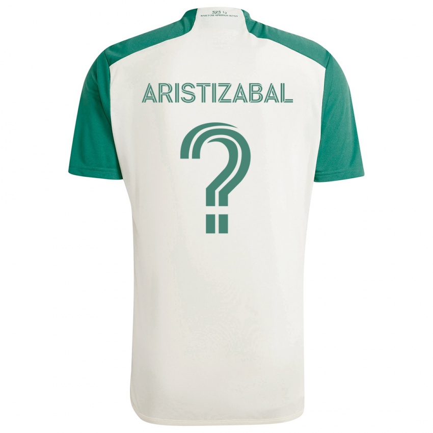 Kinder Nicolas Aristizabal #0 Braune Farben Grün Auswärtstrikot Trikot 2024/25 T-Shirt