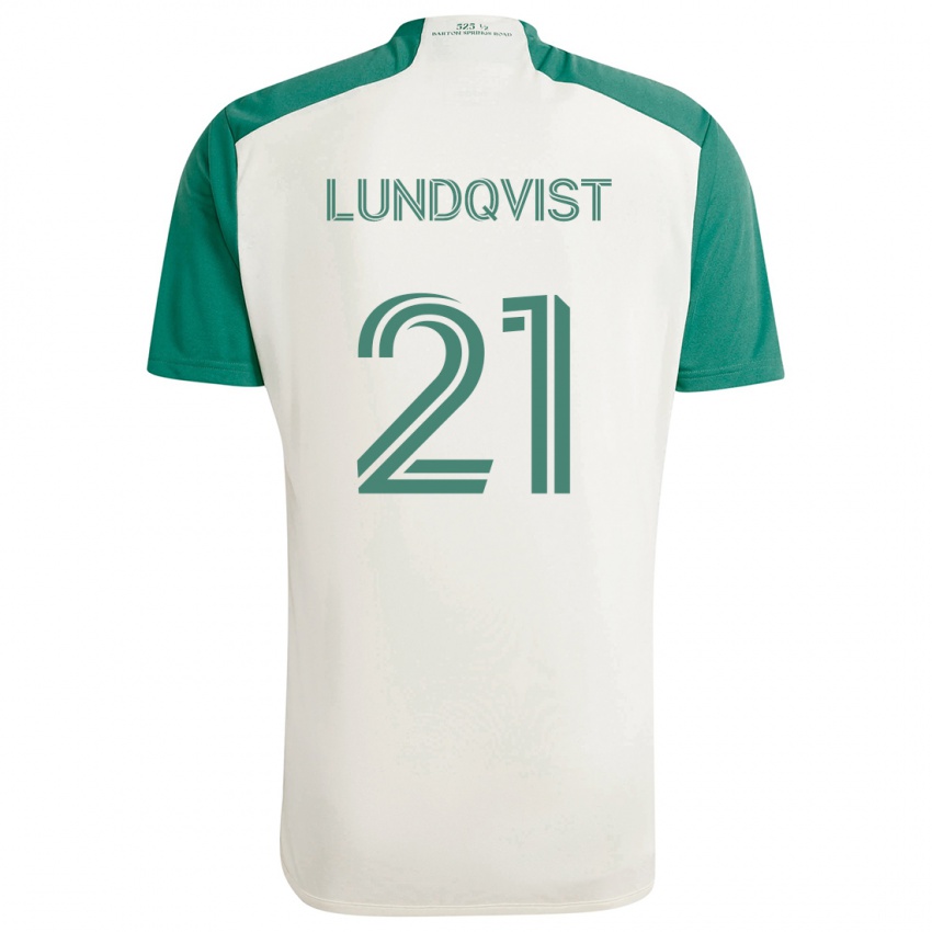 Kinder Adam Lundqvist #21 Braune Farben Grün Auswärtstrikot Trikot 2024/25 T-Shirt